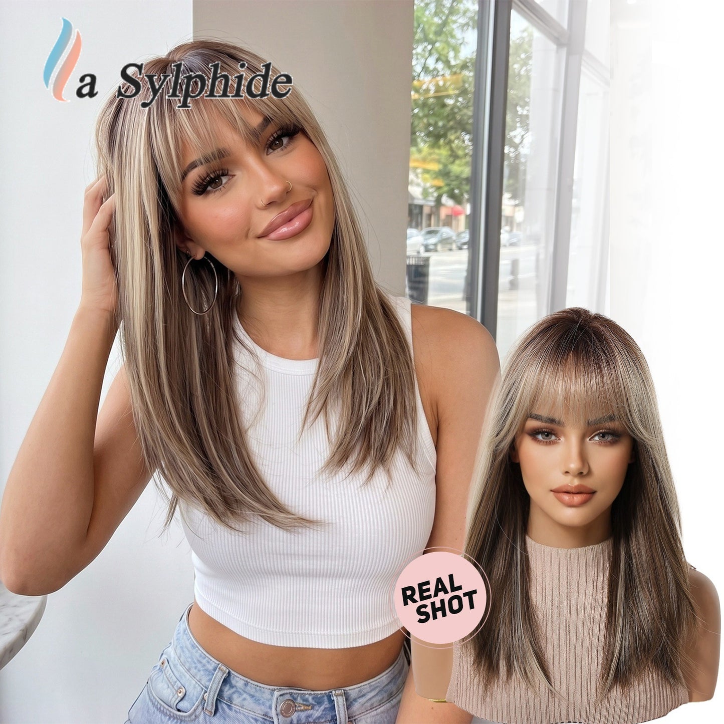 Simulation Fiber Gradient Fashion High Skull Wig Long Curls