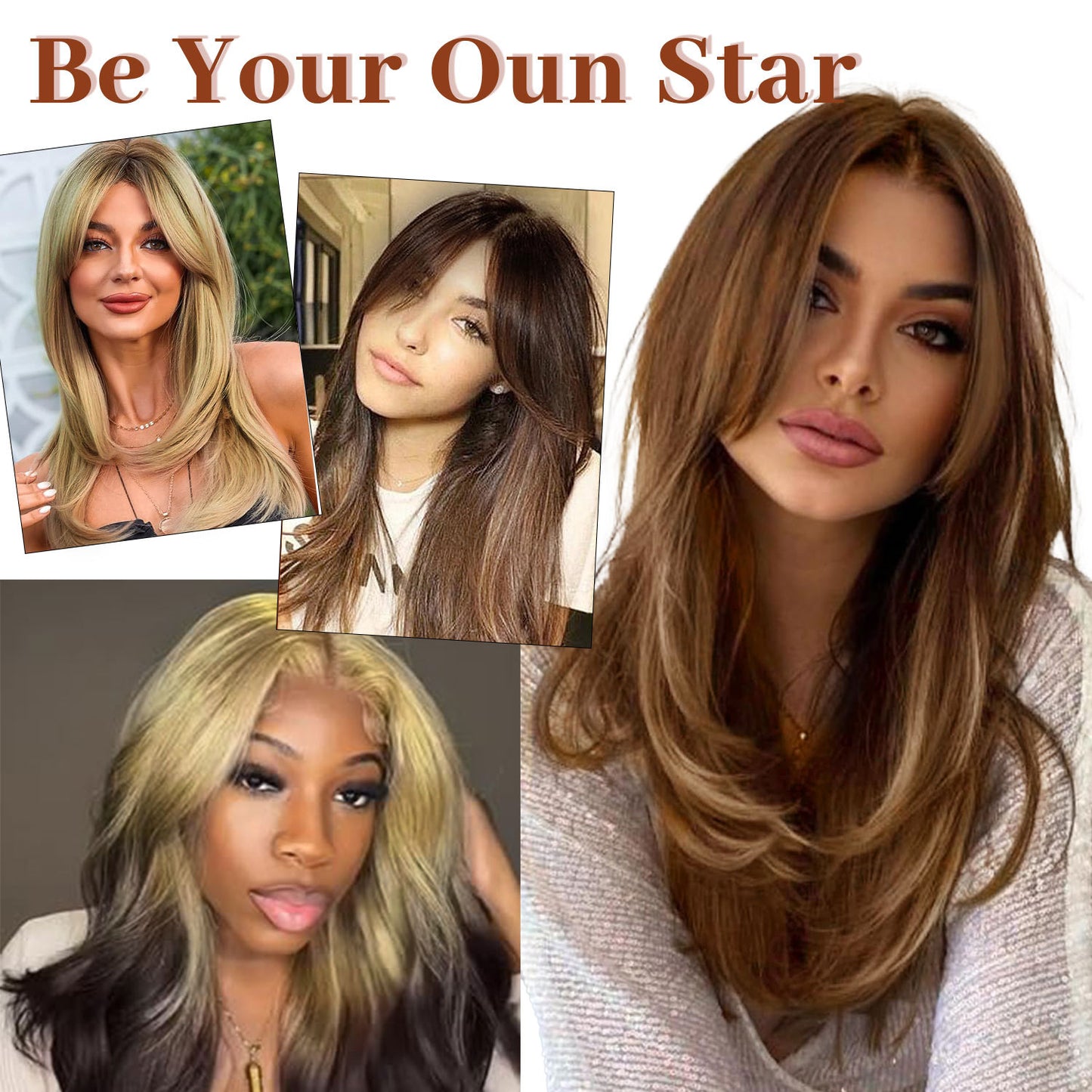 Chemical Fiber Fashion Long Hair Bangs Big Wave Wig Ponytail