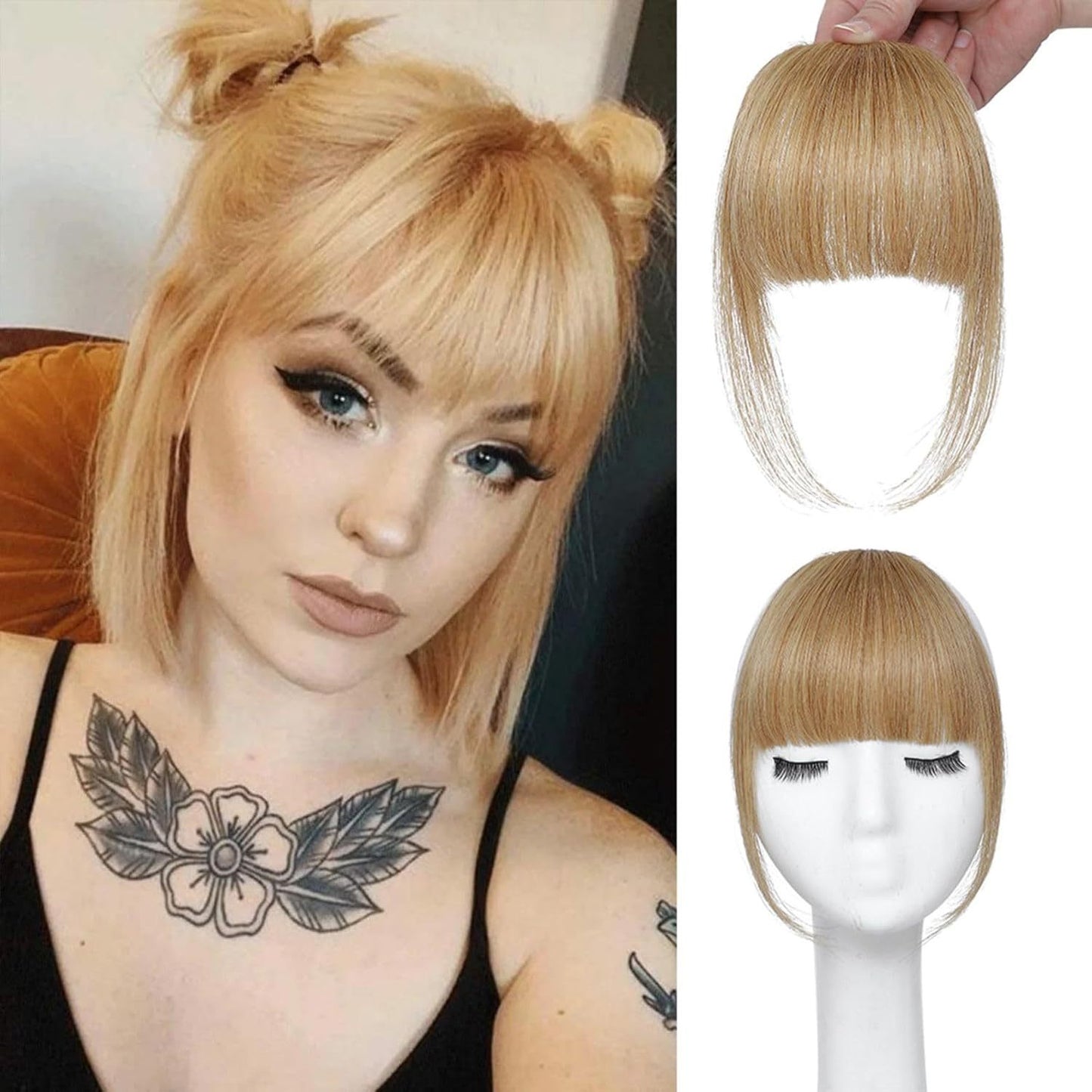 Female Head Piece Natural Forehead Air Straight Wig Bangs