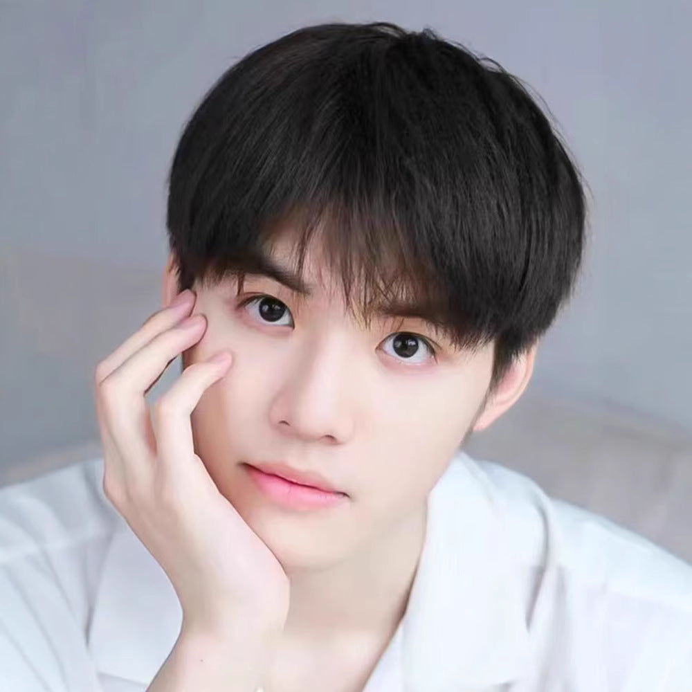 Men's Cover For Boys Handsome Korean Style Natural Real Hair Daily Men's Wig