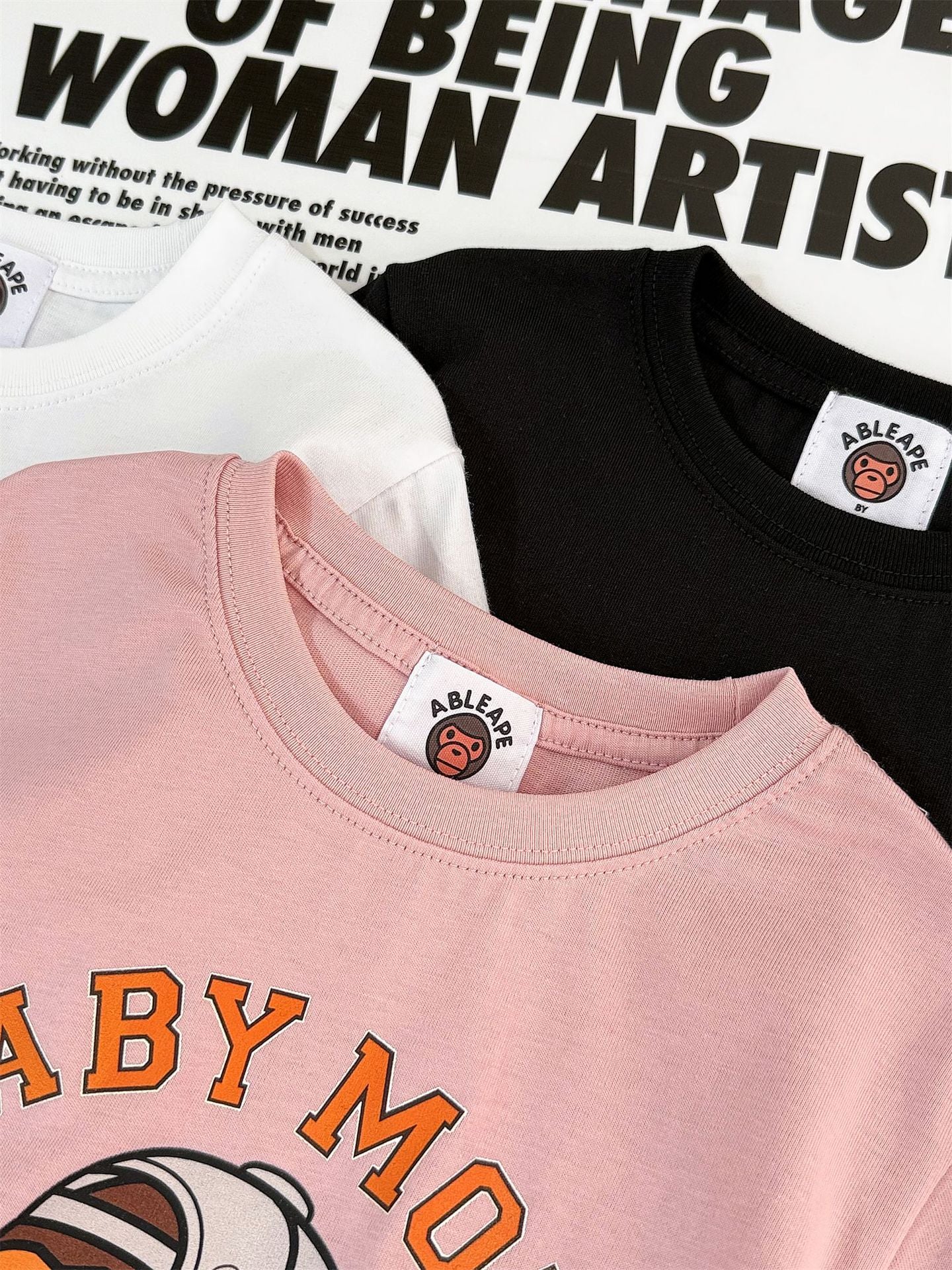 Children's Cartoon Fashion Letter Printing Versatile Casual Korean Style Loose Short Children's T-shirt