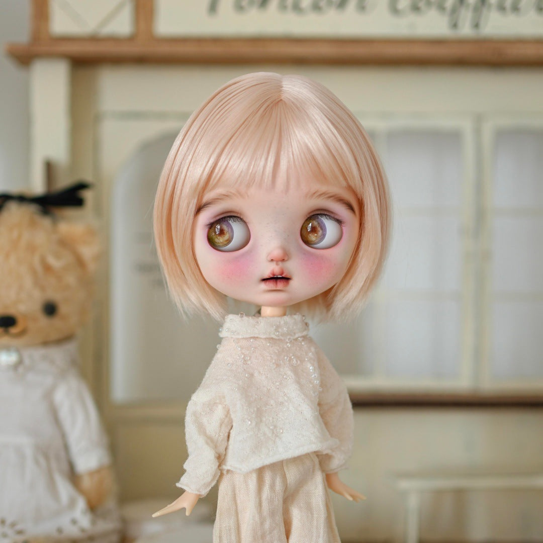 Pei Points Doll Finished Straight Hair Curls Small Cos Wig