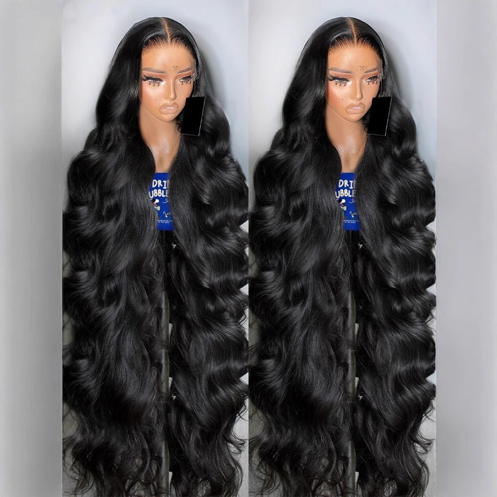 African Medium Black Front Lace Curly Wig Long Curls