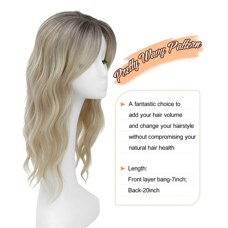 Women's Hairpiece Hollow Mesh Lace Bangs Water Ripple Wig