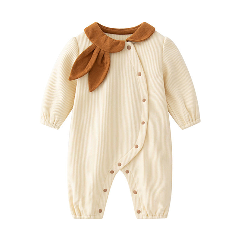 Born Rabbit Ear Lapel Jumpsuit Fleece Clothes Jumpsuit, Climbing Suit