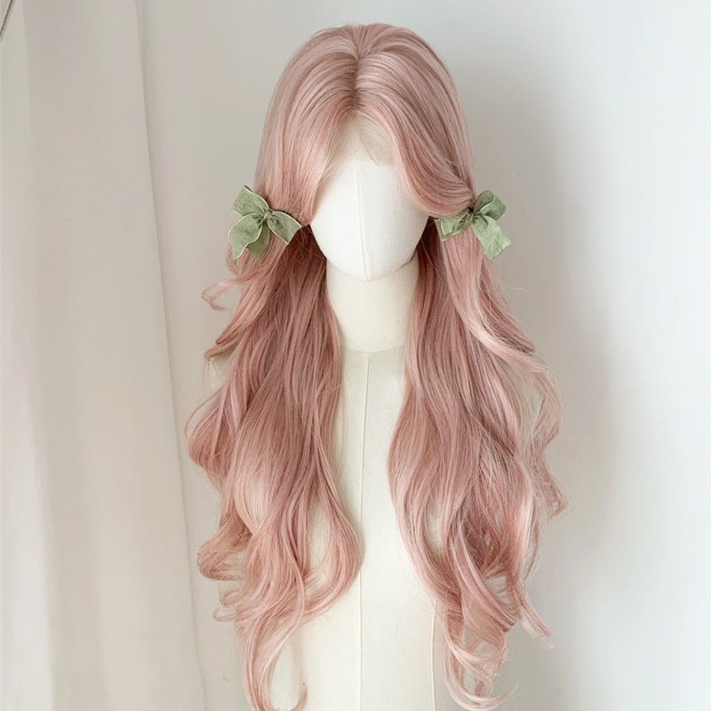 Women's Hand-woven Mid-length Curly Hair Dyed Collection Wig Long Curls