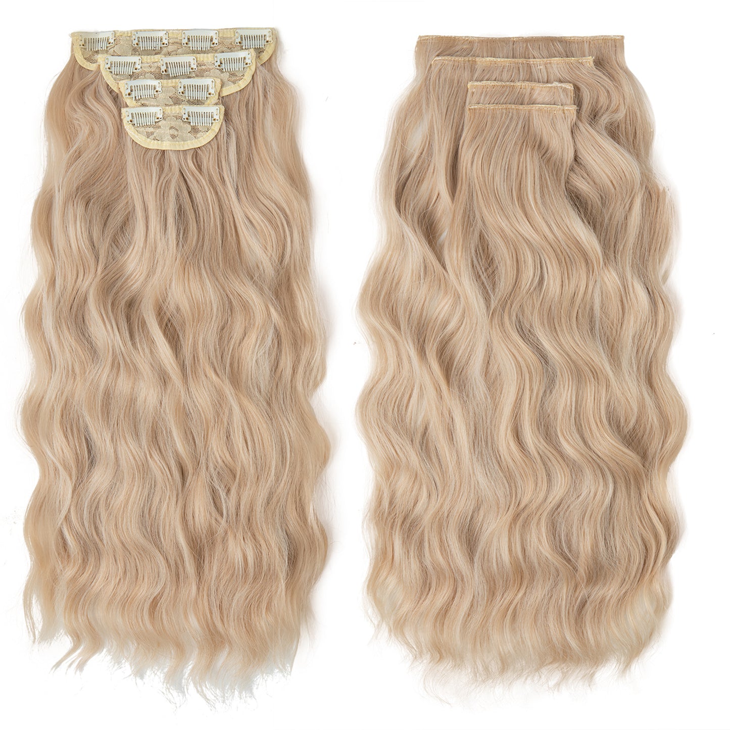 Women's Set Curly Hair Water Ripple One Piece Hairpiece Wig Long Curls