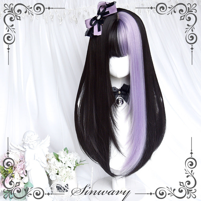 Female Blackberry Powder Color Matching Sweet Spicy Group Style Lolita Cos Wig