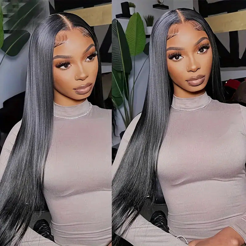 Fashion Front Lace African Medium Hair Long Straight Wig