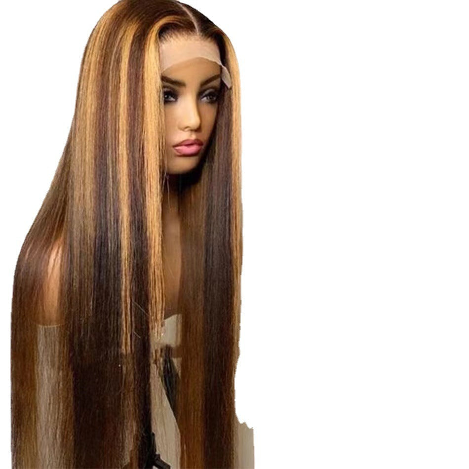 Lace Hair Brown Gradient Sheath Fiber Long Straight Wig