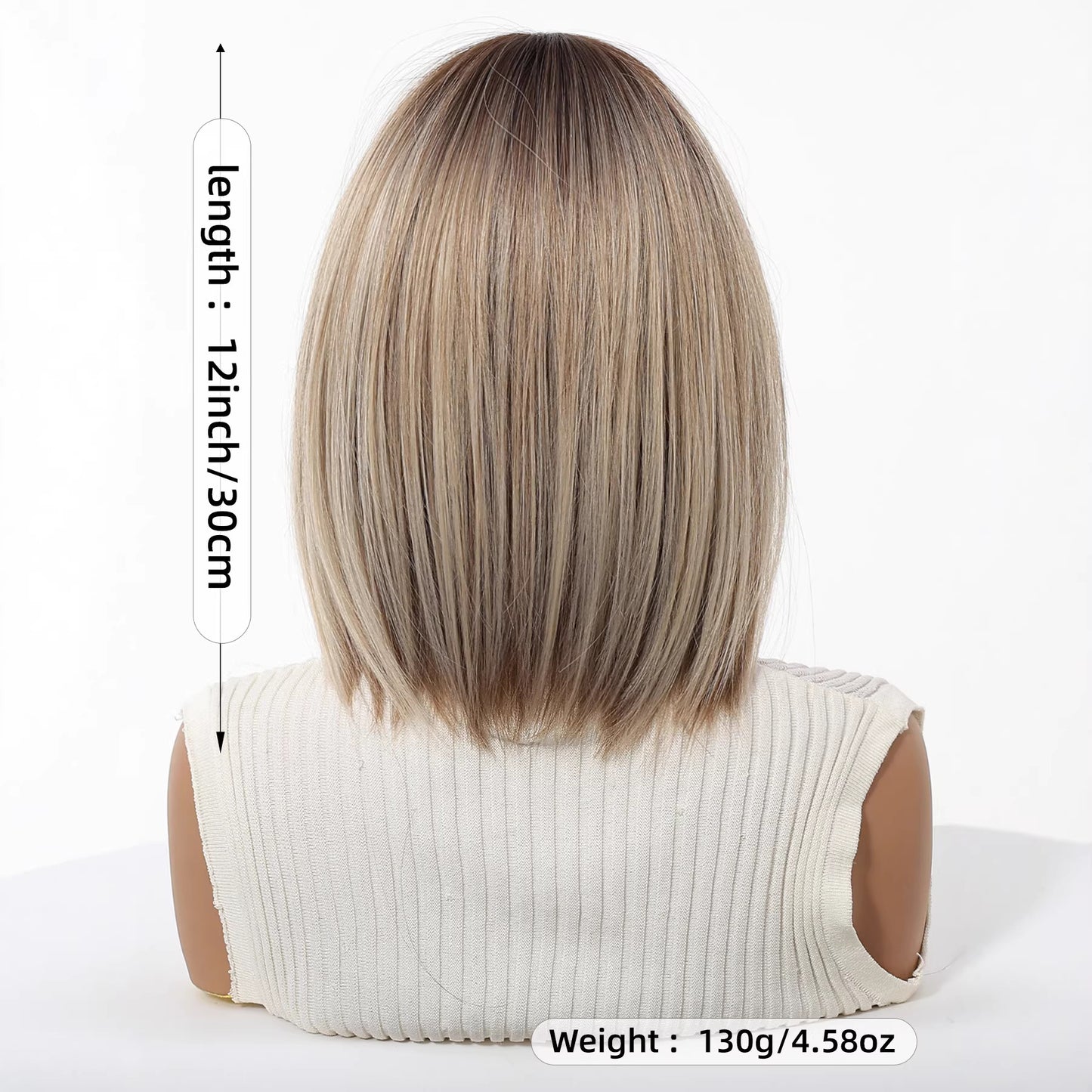 Air Bangs Lock Bone Rose Mesh Cap Playful Wig Short Straight Hair