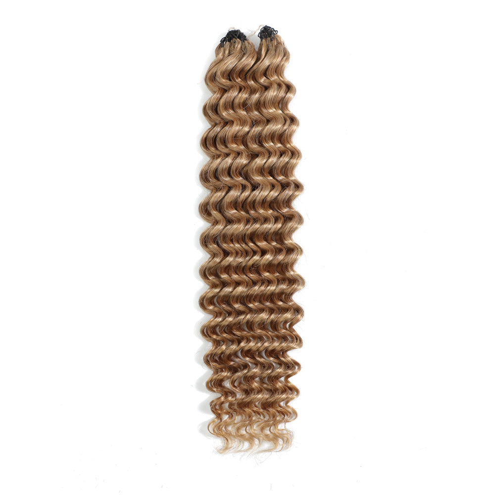 Glamorous Human Crochet Knitting Feather Extension Real Hair Wig
