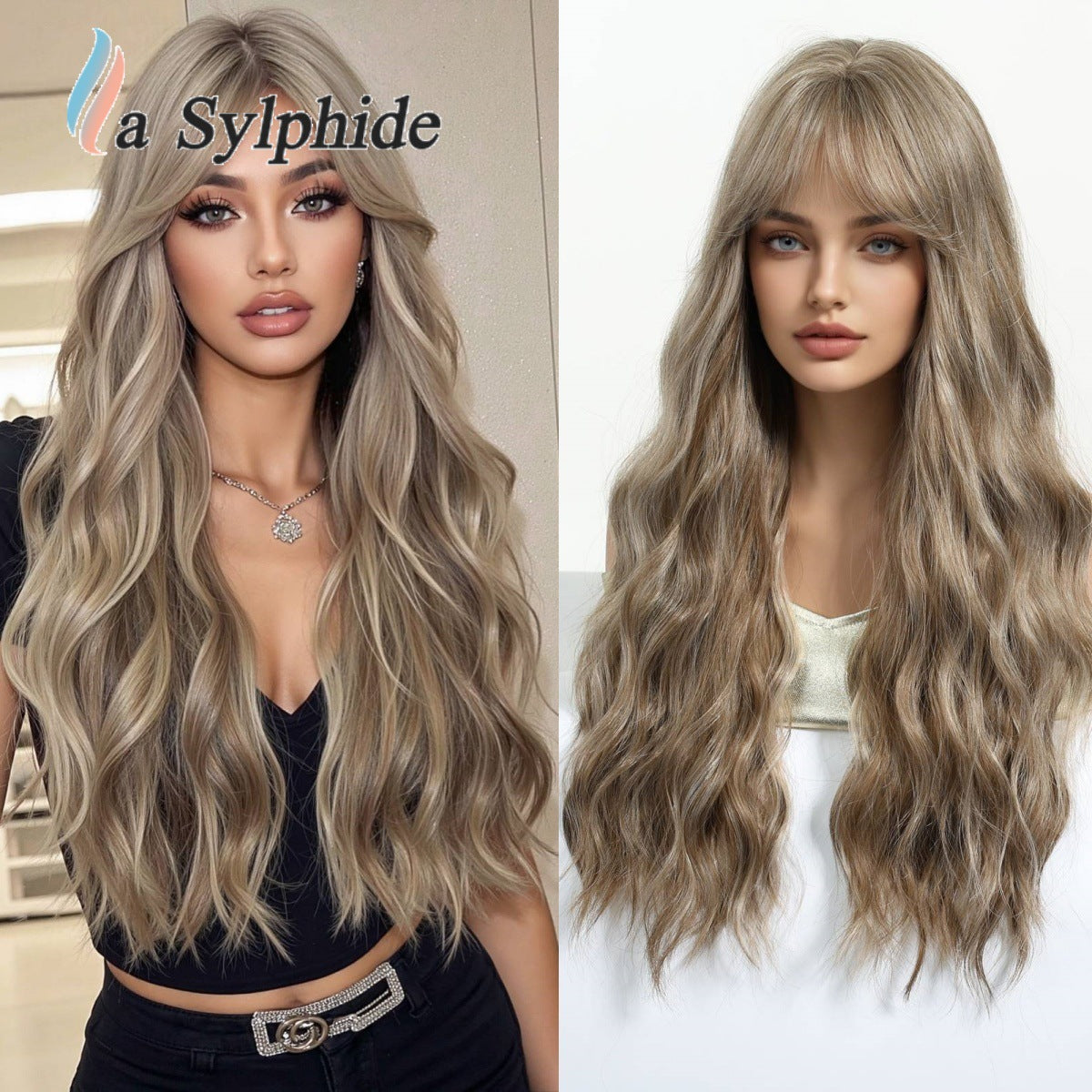 Female Mesh Beauty Curly Hair Natural Wig Long Curls
