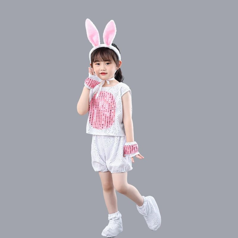 Children's Costume Kindergarten Dancing Dress Veil Little Bunny Animal Performance Wear Children's Suit