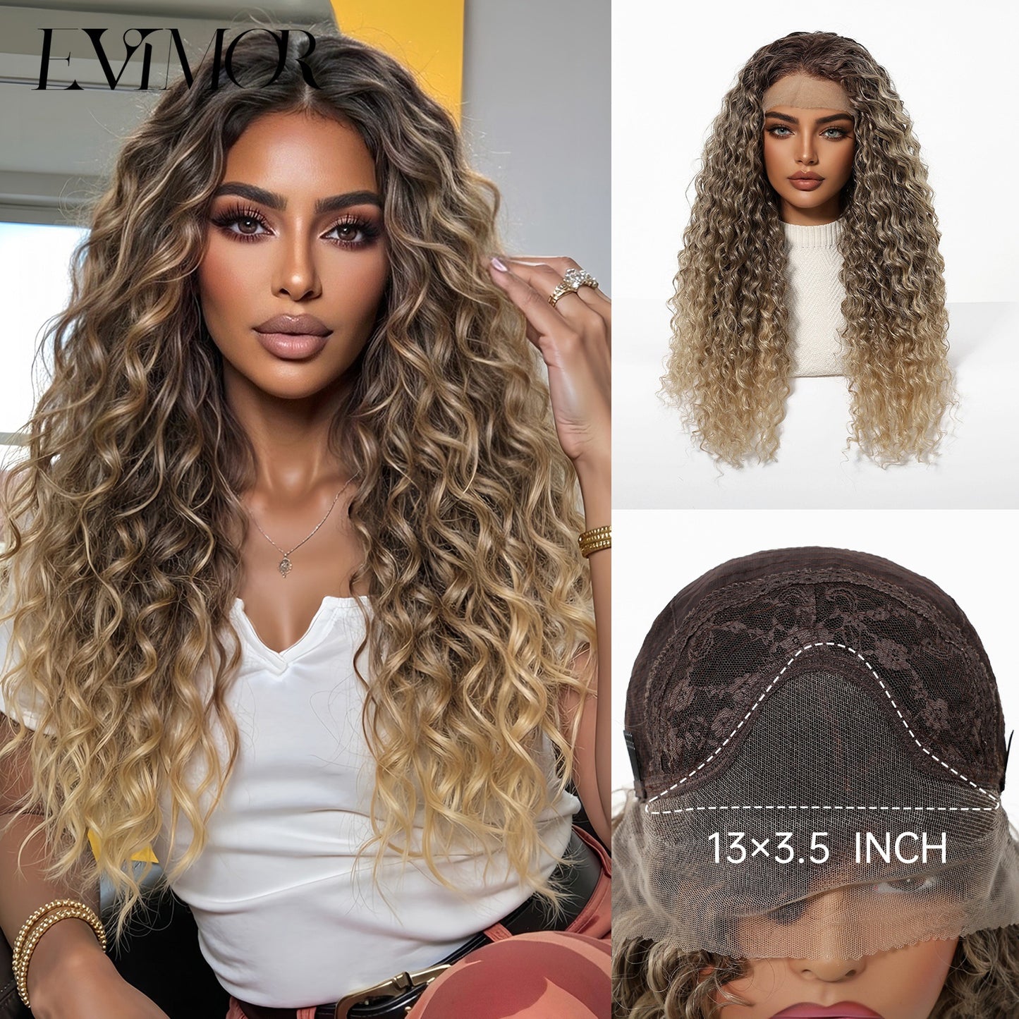 Small Curly Forehead Lace Mid-length Hair Wig Long Curls