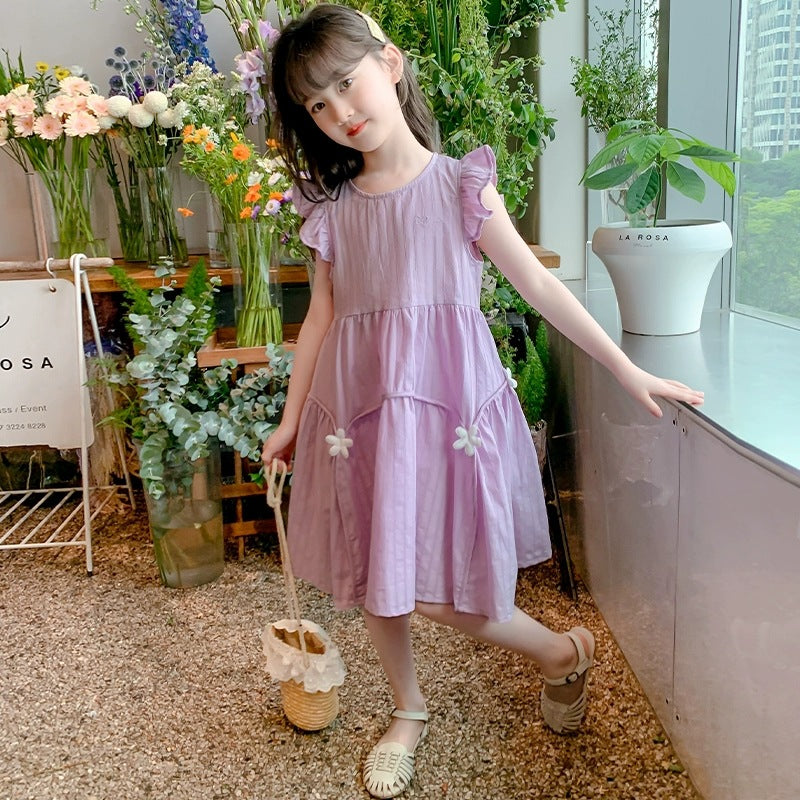 Children's Casual Sweet Summer Thin Fashionable Princess Middle Big Clothing Children's Dress