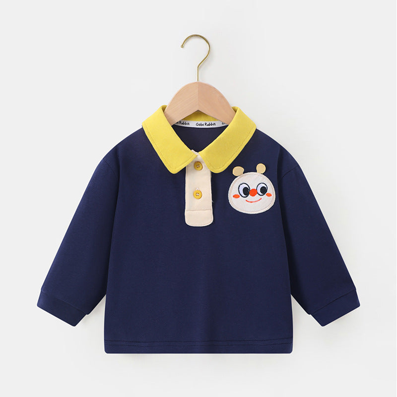 Children's Cartoon Long Sleeve Clothes For Babies Boys Bottoming Shirt Casual Children's T-shirt