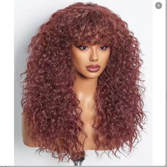 Front Lace Sheath African Small Roll Wig Long Curls