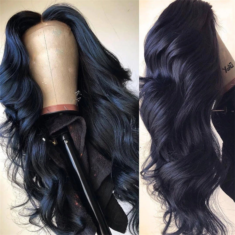 Rose Net Split Black Curly Big Wave Chemical Fiber Wig Long Curls
