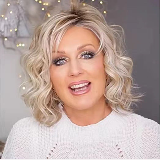 Stylish Women's Light Golden Synthetic Wigs Wig Short Curly Hair