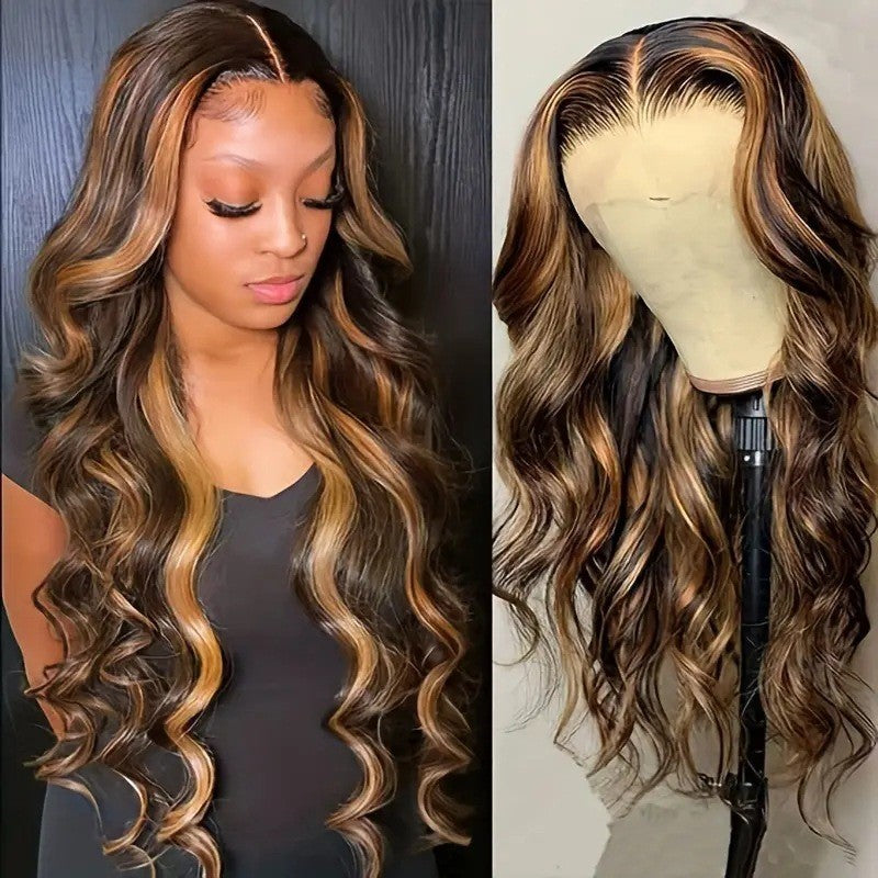 Front Lace Fashion Piano Color Big Wig Long Curls