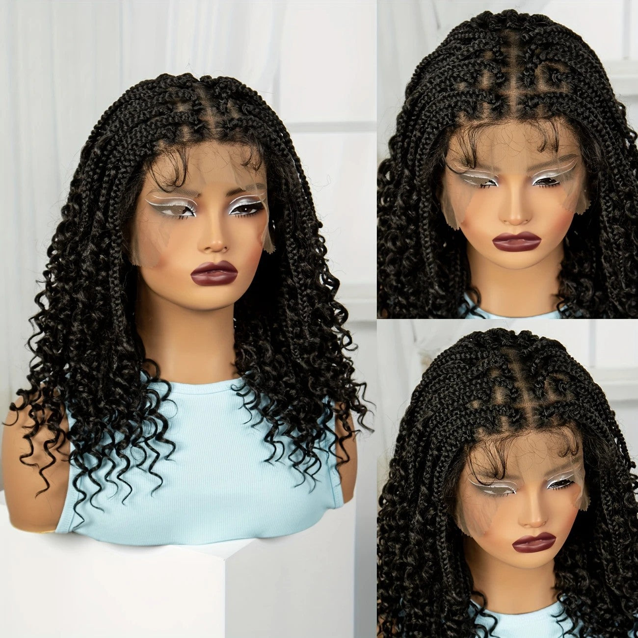 Three-strand Braid Fly Full Lace Synthetic Wig Long Curls