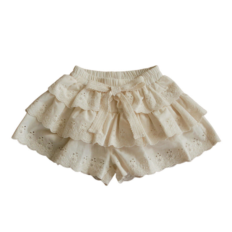 Children's Summer Strawberry Shan Clothing Hollow Lace Children's Pants