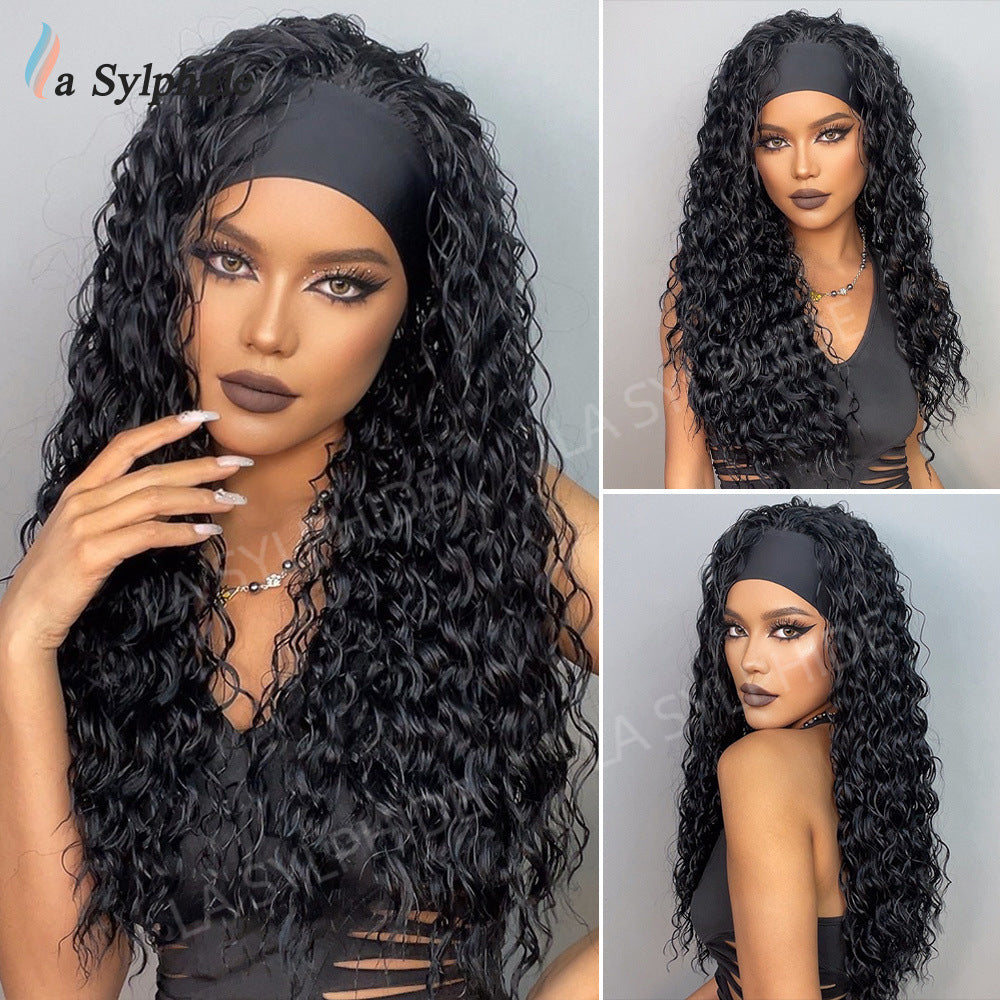 African Hair Band Small Volume Wound Tube Afro Curly Head Wig Long Curls