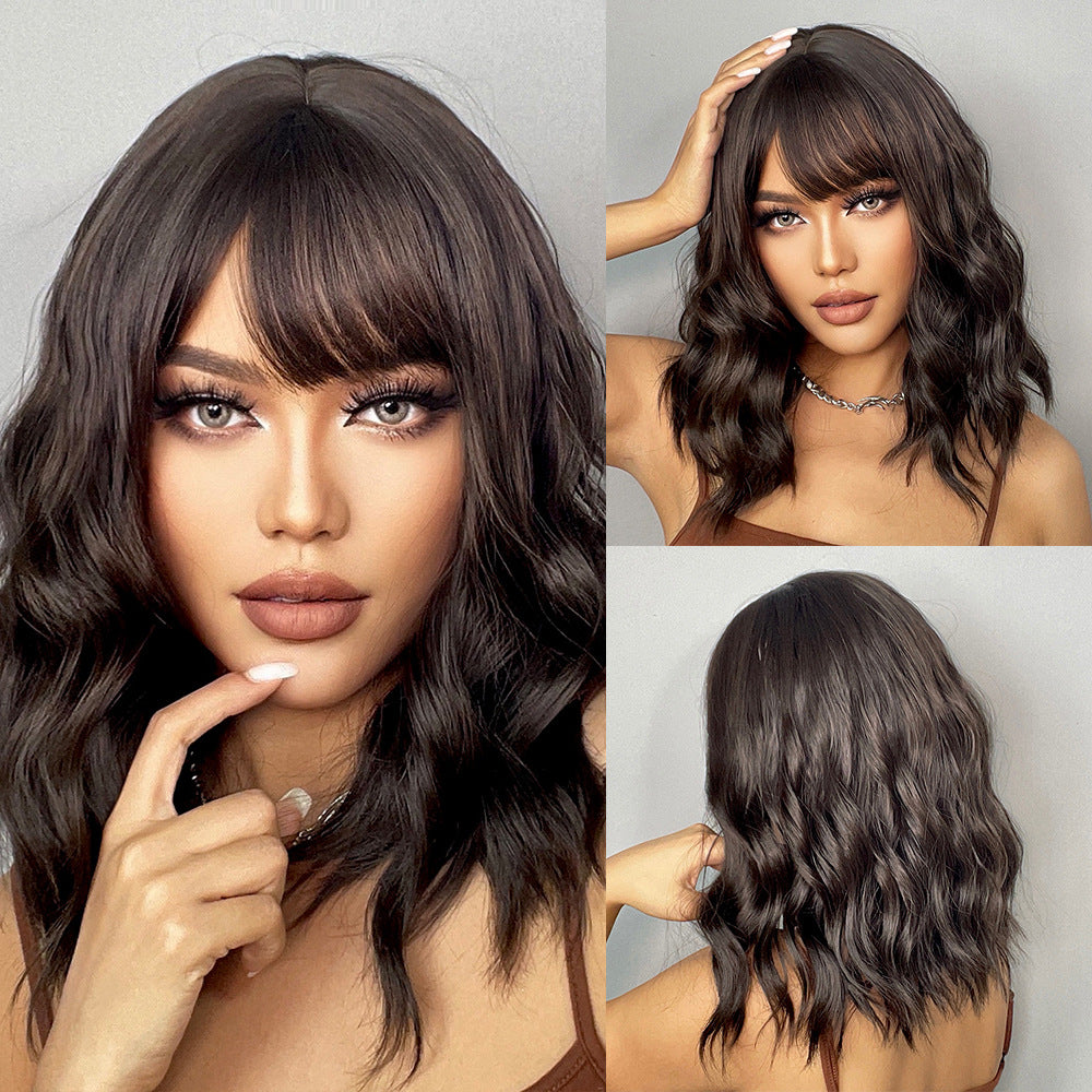 High Skull Top Best-selling Female Straight Bangs Short Wig Long Curls