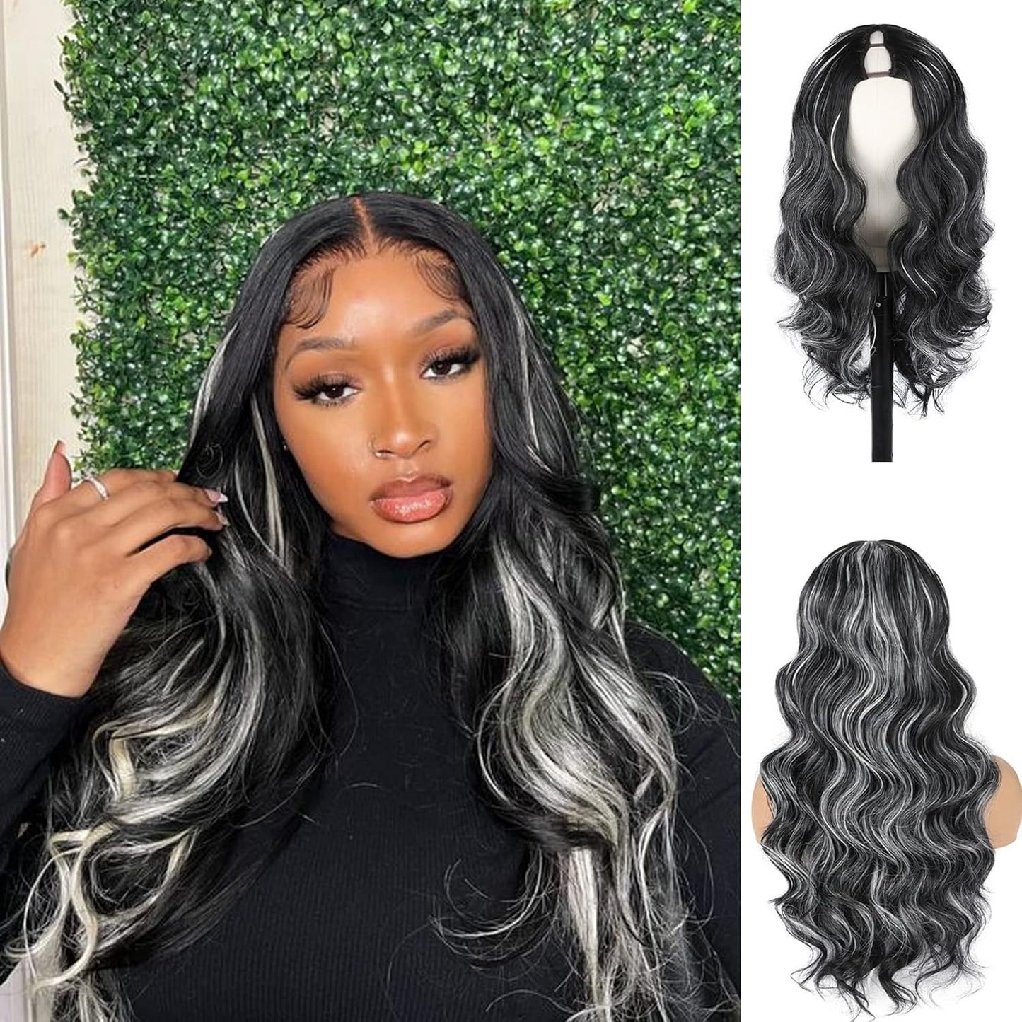 Women's Fashion Chemical Fiber Set Big Wave Long Curly Hair Half Wig