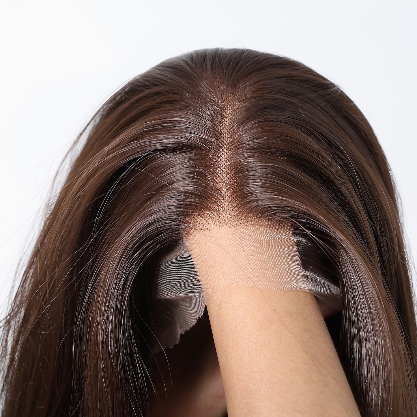 Lace Female Bangs Black Brown Hair Long Straight Wig