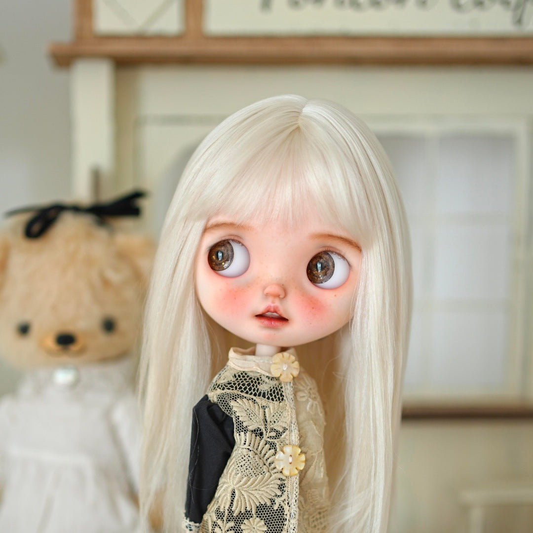 Pei Points Doll Finished Straight Hair Curls Small Cos Wig