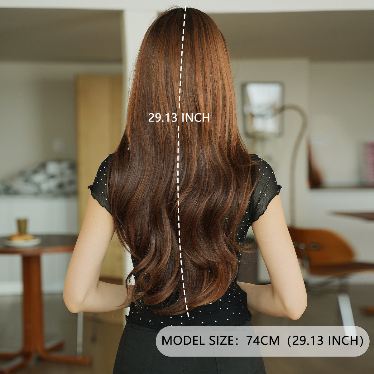 Sweet Orange Tea Female Brown Long Hair Other Wig