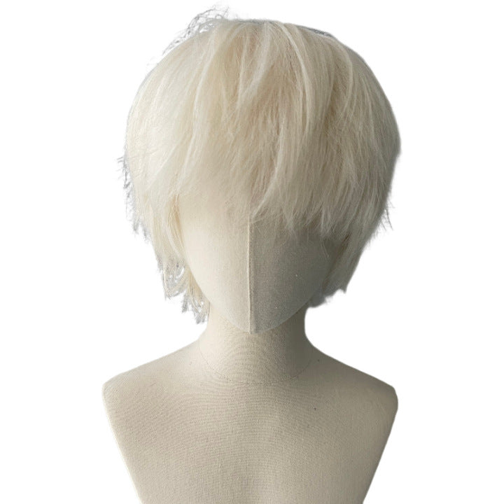 Men's Hair Differential Broken Cover Platinum Natural Fluffy Boys Men's Wig