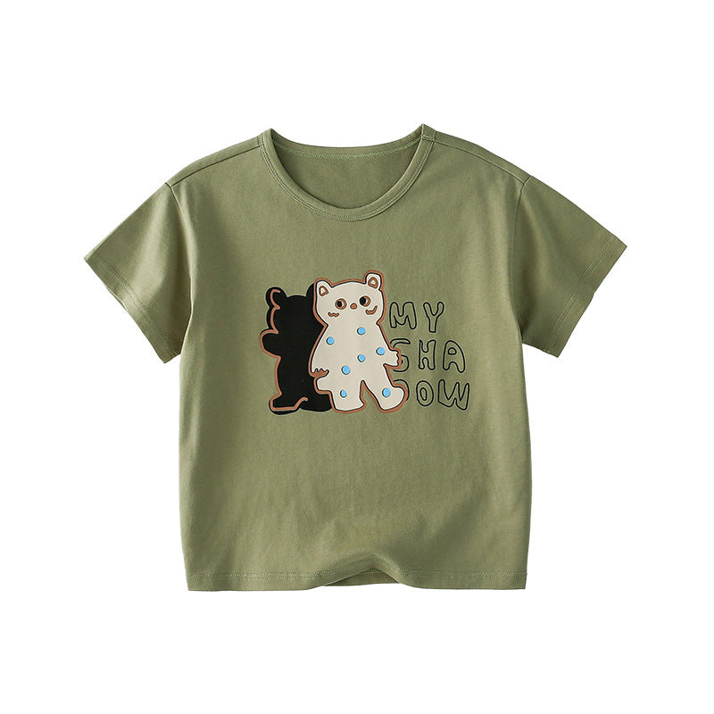 Children's Cotton Hall Boy's Short-sleeved Pure Summer Children's T-shirt