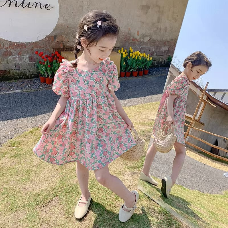 Children's Summer Fashionable Clothing Princess Skirt Printed Children's Dress