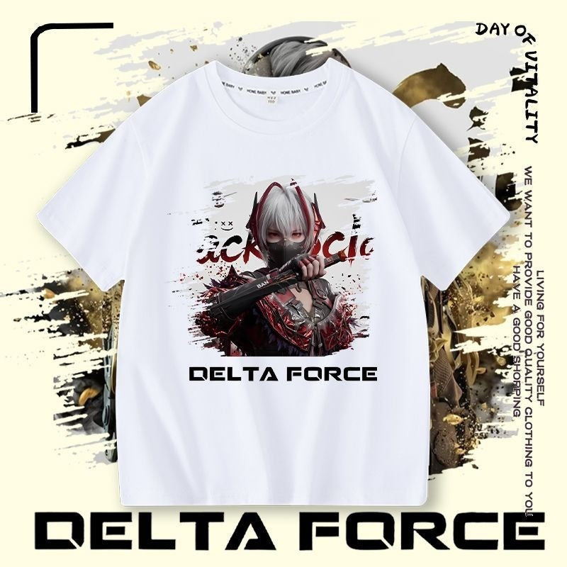 Dragon Eclipse Gold Rose Peripheral Boys Short Sleeve Loose Half-sleeve Children's T-shirt