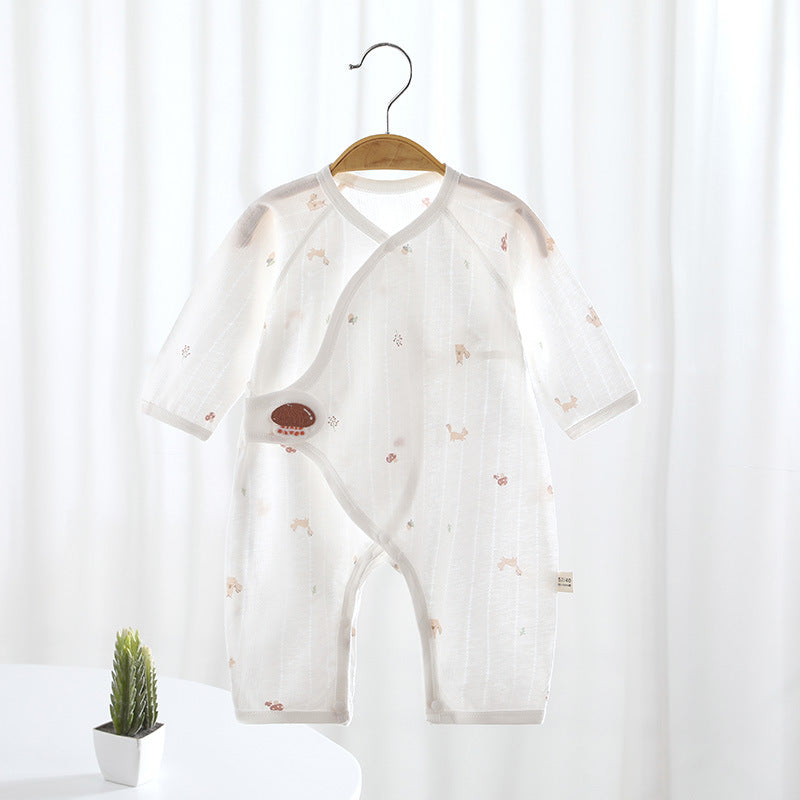 Summer Thin Long Sleeve Gown Boys One-piece Romper Born Clothes Jumpsuit, Climbing Suit
