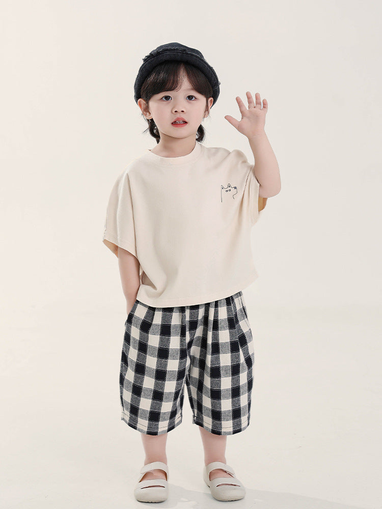 Children's Clothing Boy's Short-sleeved Summer Batwing Sleeve Top Children's T-shirt