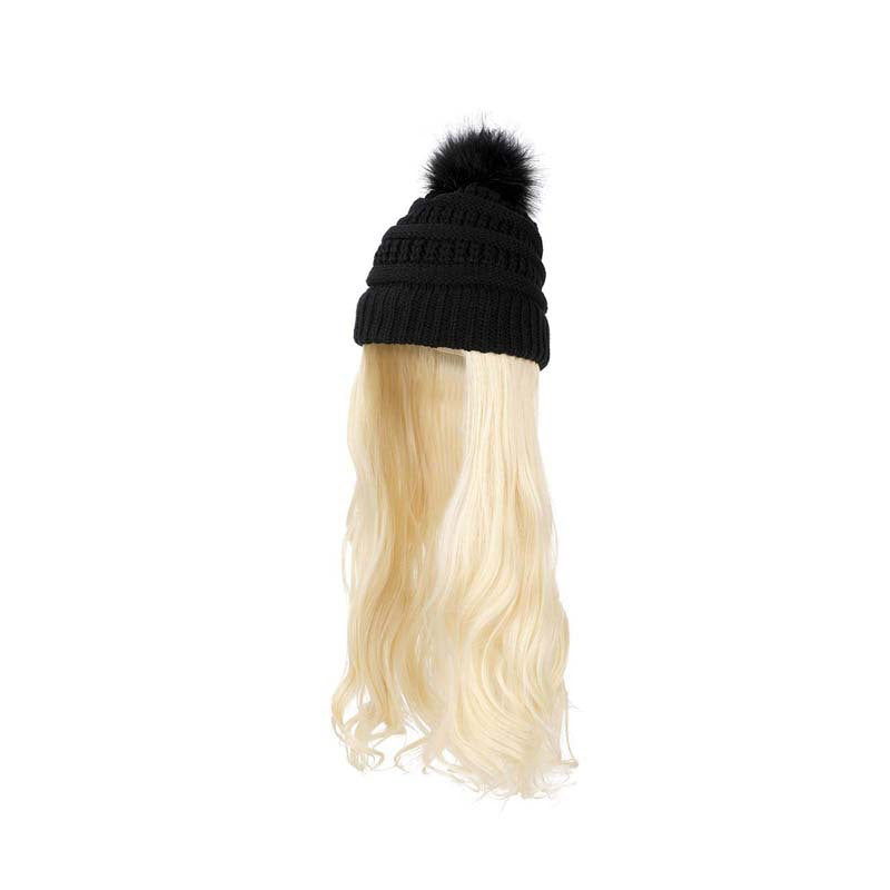 Women's Hair Big Wave Hat Solid Color Wig Long Curls