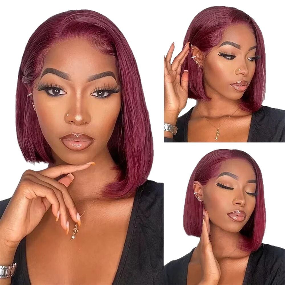 Casual Elegant Straight Bob Brazilian Human Real Hair Wig