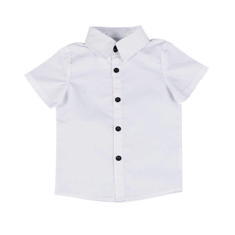 Children's Plus Size White Medium Large Fat Children's Shirt