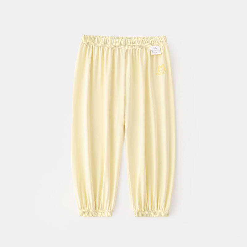 Children's Trousers Summer Ice Silk Cool Feeling Ankle Banded Thin Uv Children's Pants