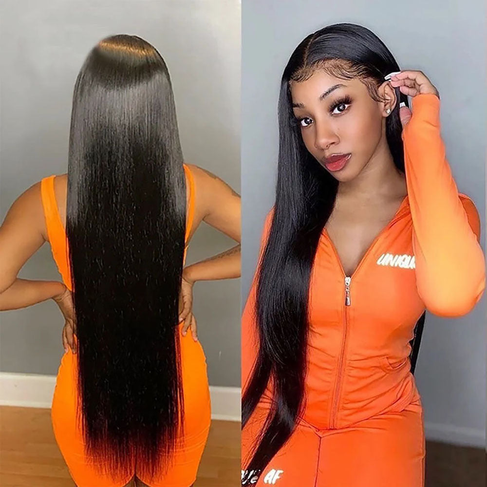 Elegant Slouchy Cool Brazilian Human Straight Real Hair Wig