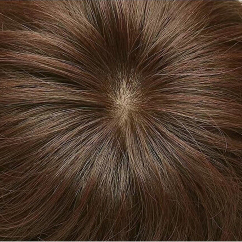 Women's Fashion Artificial Human Mixed Hairline Light Natural Wig Short Straight Hair