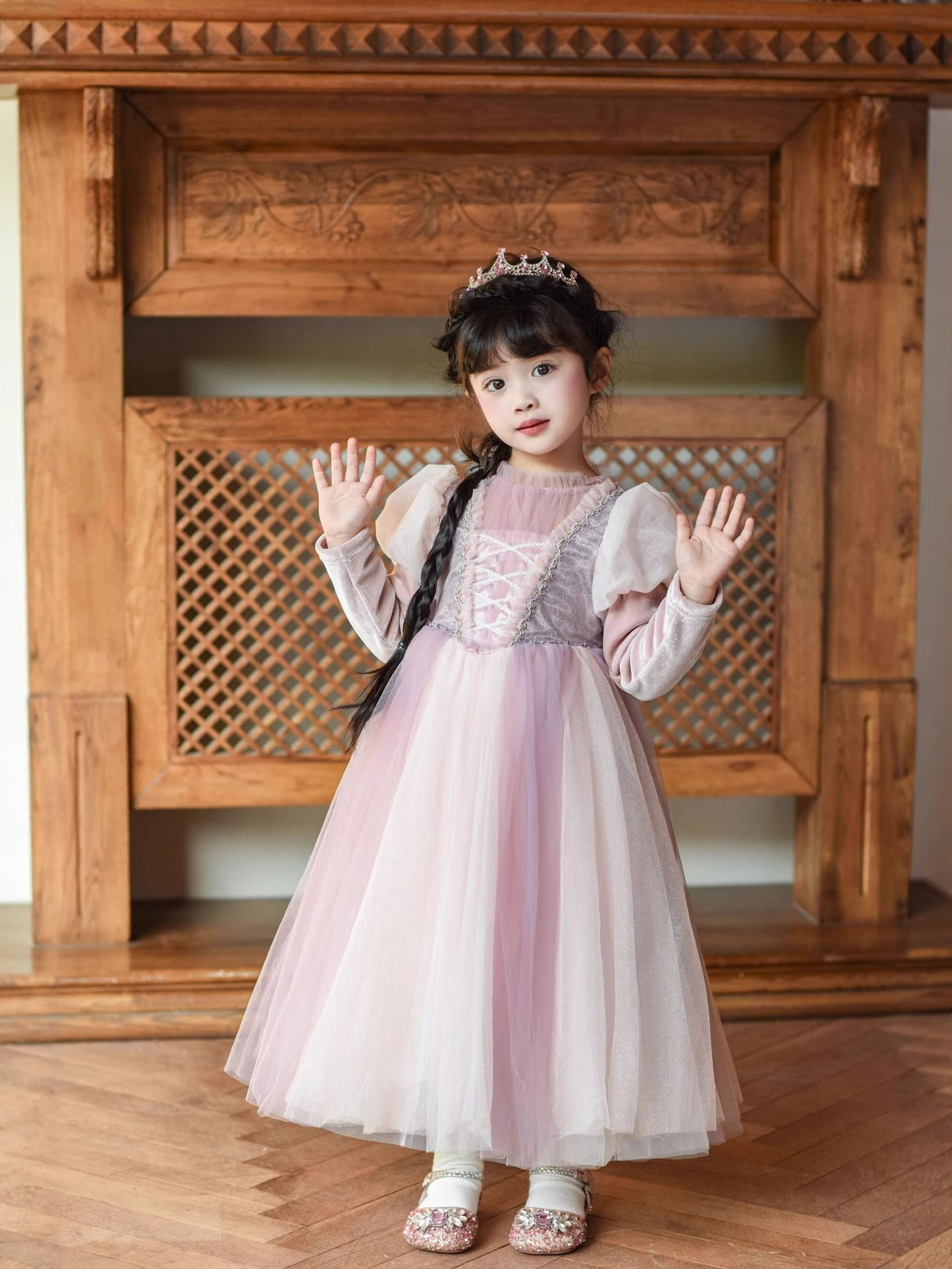 Children's Birthday Bubble Princess Autumn Luminous Gauze Children's Dress