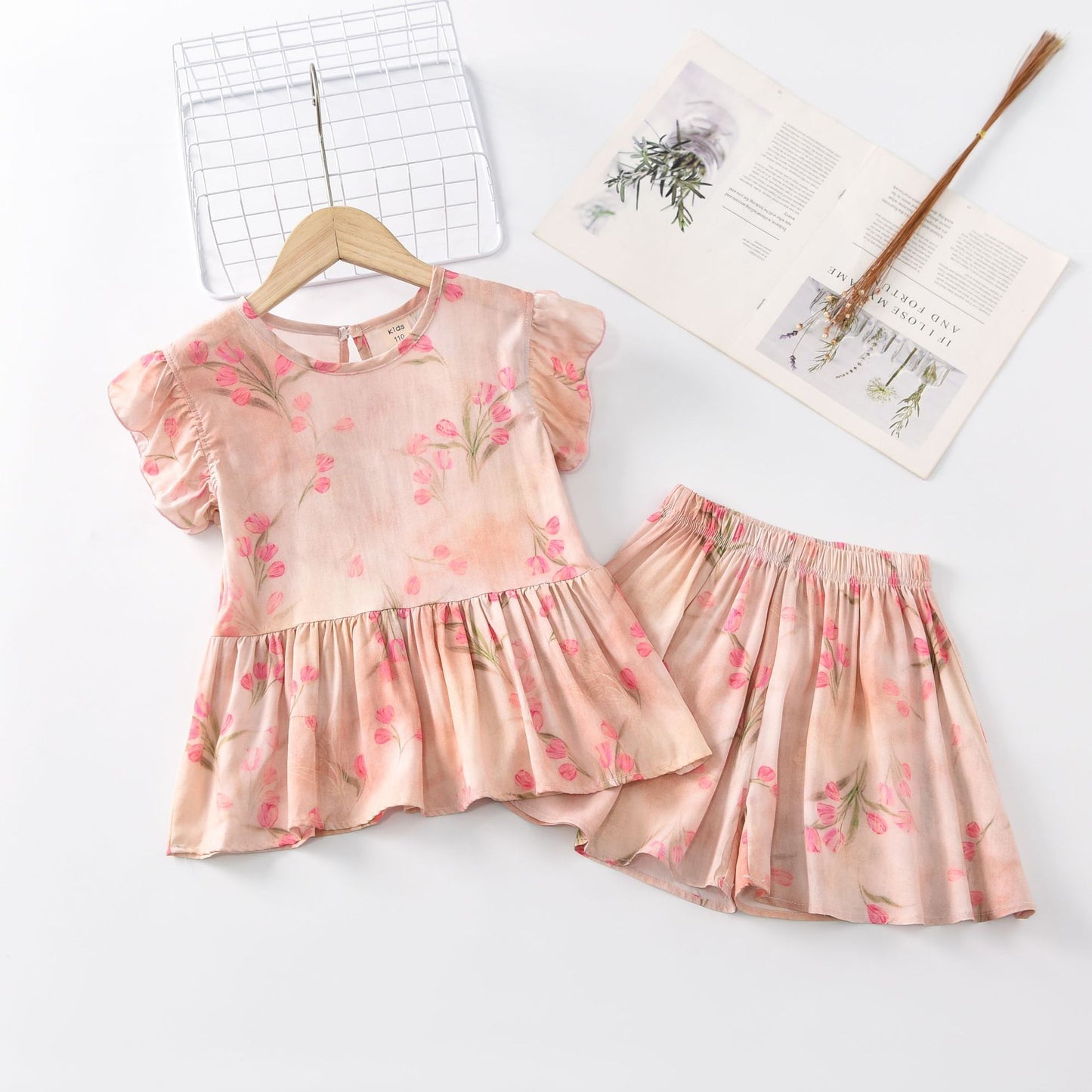 Children's Cool Summer Vest Shorts Poplin Pajamas Artificial Cotton Children's Suit