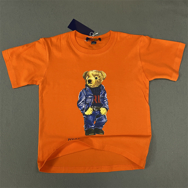 Children's Casual Cotton Denim Suit Bear Boys Clothing Children's T-shirt