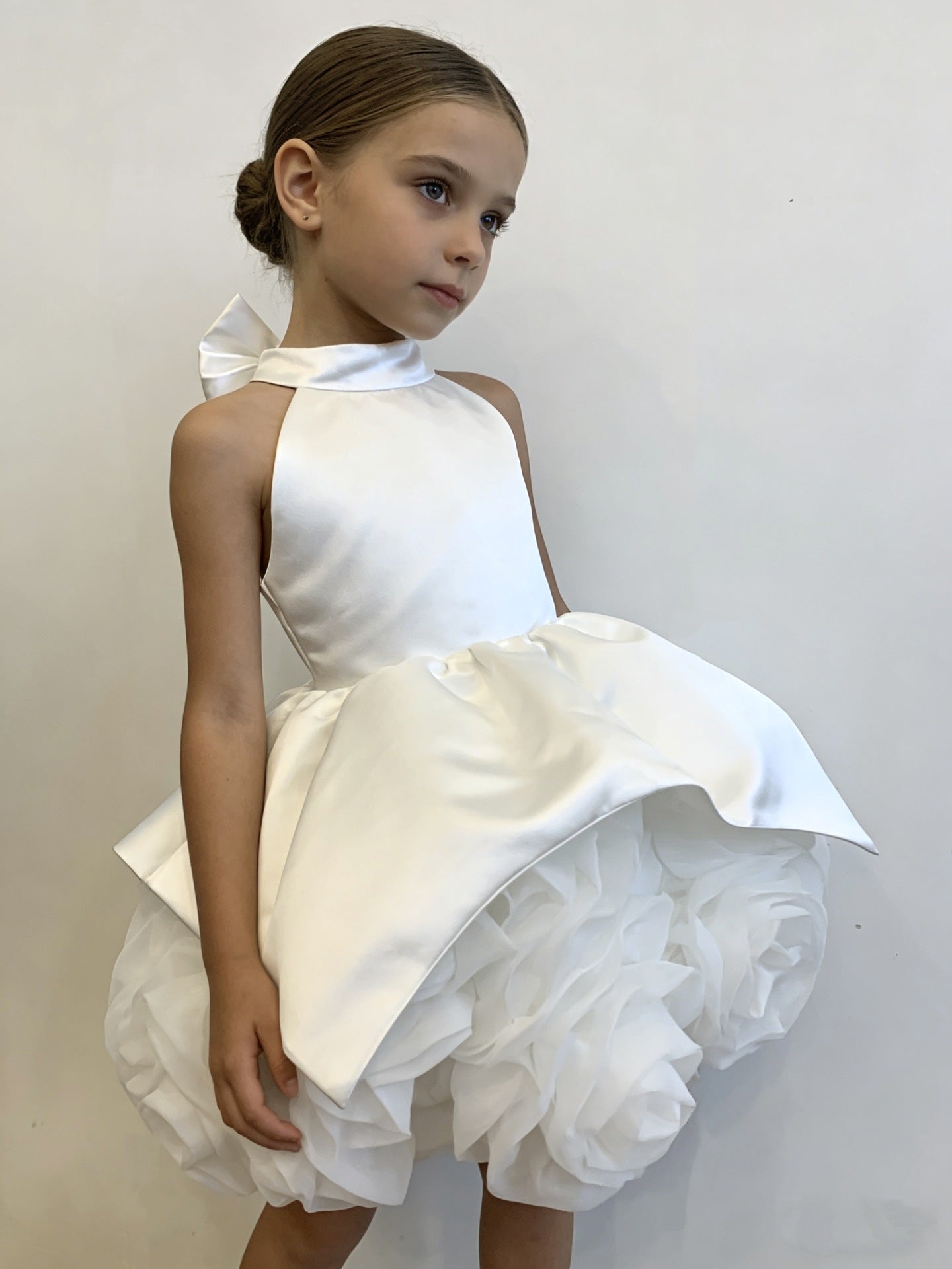 Children's Satin Sleeveless Halter Pettiskirt Party Birthday Children's Dress