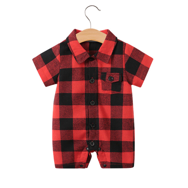 Children's Class Clothes Born One Year Old Gentleman Short Sleeve Rompers Jumpsuit, Climbing Suit